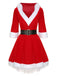 Christmas Hooded Santa Claus Raw Hem Belt Dress: where vintage romance meets her modern spirit