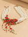 Christmas Multilayer Contrast Pearl Strand Necklace: vintage detail work for the woman who notices