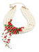 This Christmas Multilayer Contrast Pearl Strand Necklace carries vintage stories waiting to be told
