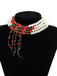Christmas Multilayer Contrast Pearl Strand Necklace — vintage elegance in the palm of her hand
