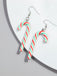 Christmas Rainbow Cane Candy Color Earrings - vintage fashion, retro style