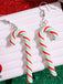 Christmas Rainbow Cane Candy Color Earrings - vintage fashion, retro style