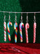 Christmas Rainbow Cane Candy Color Earrings - vintage fashion, retro style
