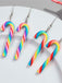 Christmas Rainbow Cane Candy Color Earrings - vintage fashion, retro style
