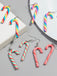 Christmas Rainbow Cane Candy Color Earrings - vintage fashion, retro style