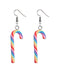 Christmas Rainbow Cane Candy Color Earrings - vintage fashion, retro style