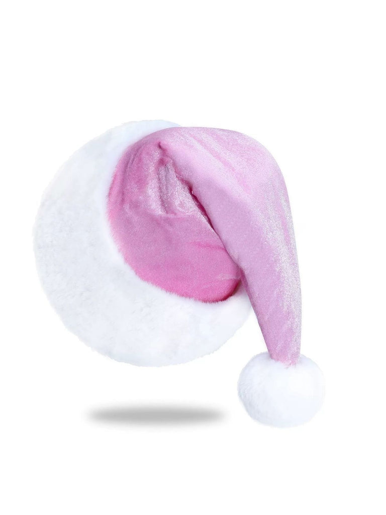 Christmas Solid Velvet Faux Fur Trim Hat - vintage fashion, retro style
