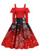 Christmas Suspender Ruffle Long Sleeve Dress: timeless style reimagined