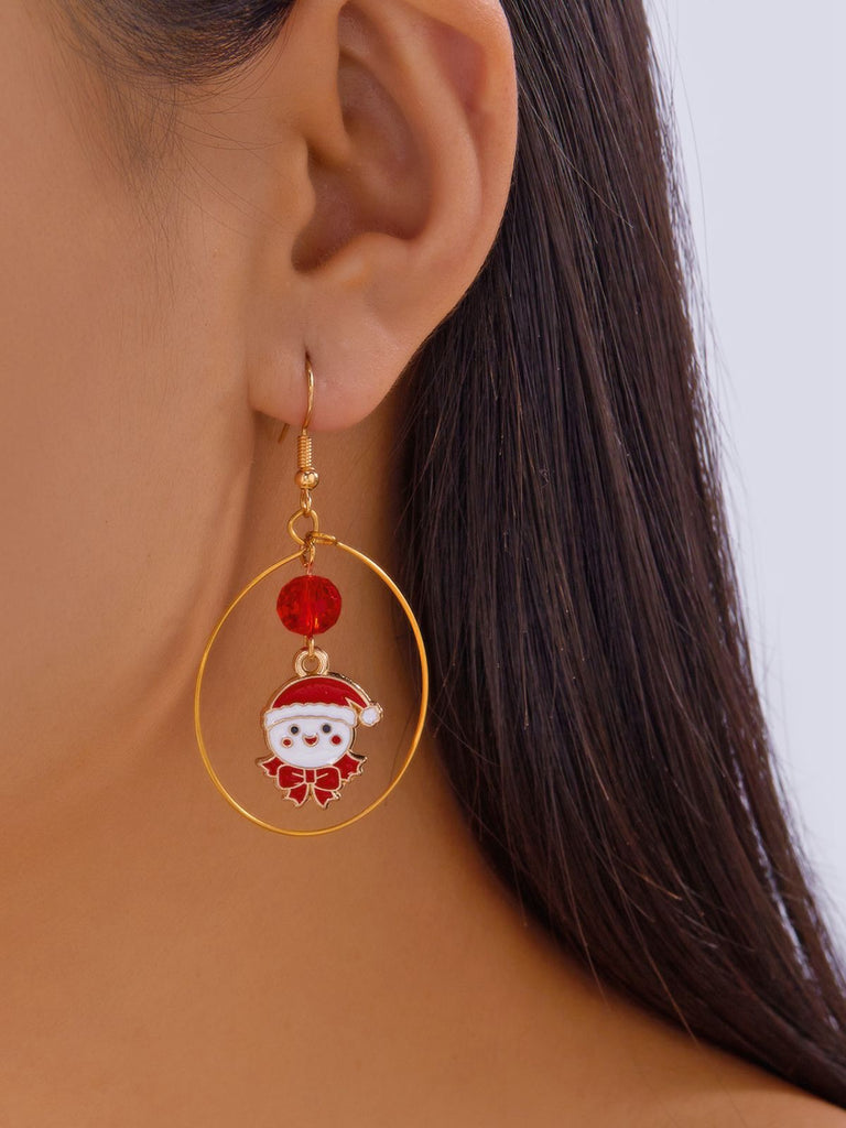 Christmas Tree & Snowman & Candy Cane Earrings - vintage fashion, retro style