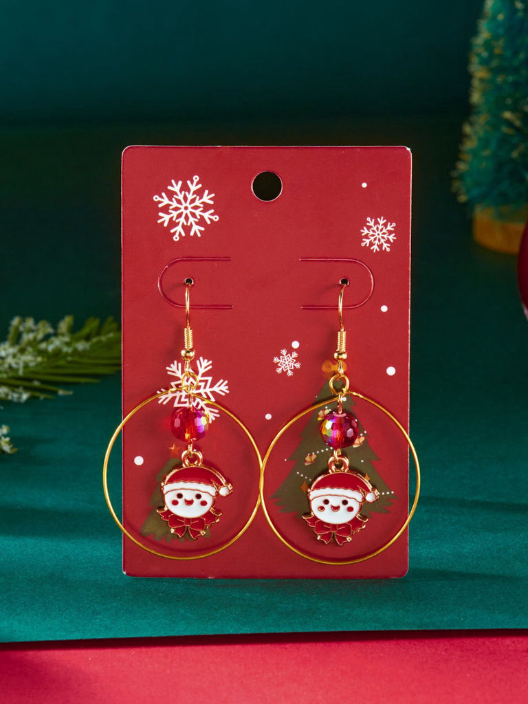Christmas Tree & Snowman & Candy Cane Earrings - vintage fashion, retro style