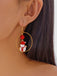 Christmas Tree & Snowman & Candy Cane Earrings - vintage fashion, retro style