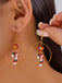 Christmas Tree & Snowman & Candy Cane Earrings - vintage fashion, retro style