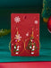 Christmas Tree & Snowman & Candy Cane Earrings - vintage fashion, retro style
