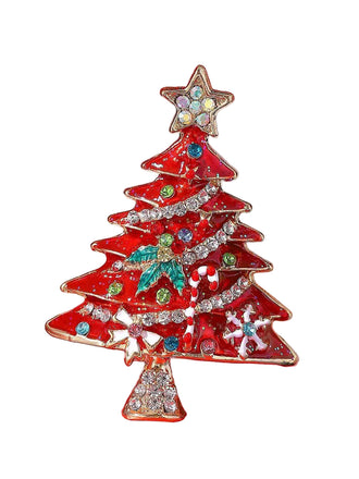 She finds her vintage story in this Christmas Tree Star Rhinestones Hairpin