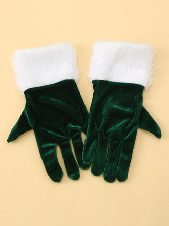 Christmas Velvet With Fur Cuffs Gloves: vintage detail work for the woman who notices