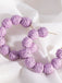 Chunky Braided Raffia Ball C-Hoop Earrings - vintage fashion, retro style