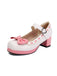 Chunky Heel Two Tone Bow Marry Jane Shoes - vintage shoes, retro heels