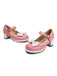 Chunky Heel Two Tone Bow Marry Jane Shoes - vintage shoes, retro heels