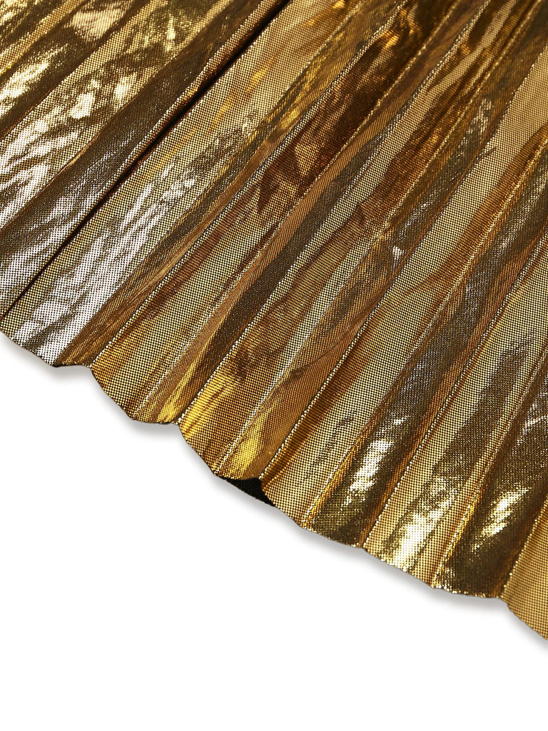 Close-up of gold and silver metallic fabric texture