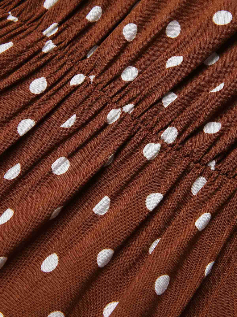 Women's Vacation Crew Halter Polka Dot Dress Women's Vacation Crew Halter Polka Dot Dress
