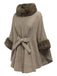 Coffee 1940s Faux Fur Collar Batwing Coat, vintage coat, retro outerwear - perfect for women who love vintage and retro fashion