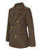 Coffee 1940s Solid Lapel Double Breasted Coat, vintage coat, retro outerwear - perfect for women who love vintage and retro fashion