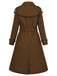 Coffee 1950s Buttoned Lapel Trench Coat, vintage coat, retro outerwear - perfect for women who love vintage and retro fashion