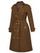 Coffee 1950s Buttoned Lapel Trench Coat, vintage coat, retro outerwear - perfect for women who love vintage and retro fashion