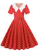 Collar Polka Dot Swing Dress With Belt - vintage dress, retro fashion, rockabilly