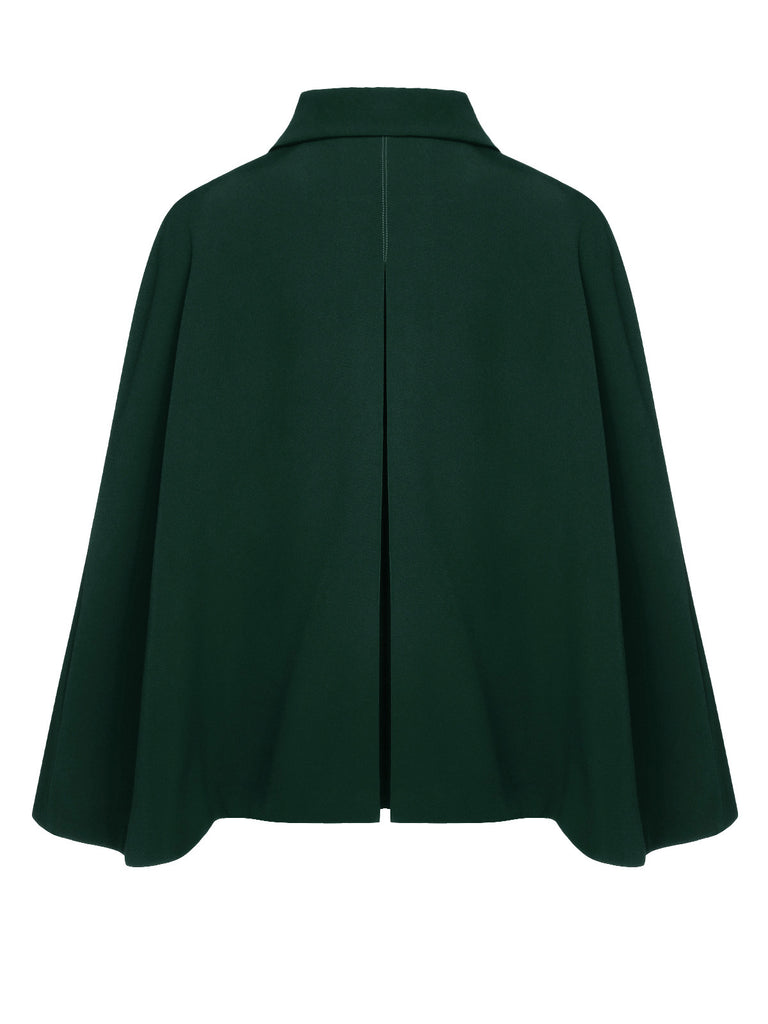 Color 1940s Lapel Cape Coat - vintage fashion, retro style
