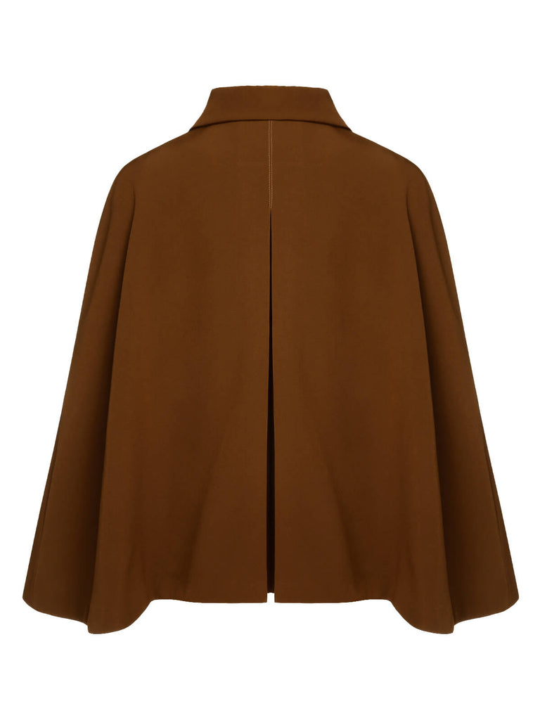 Camel Color 1940s Lapel Cape Coat | Retro Stage