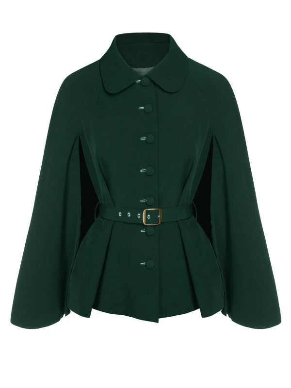 Color 1940s Lapel Cape Coat - vintage fashion, retro style