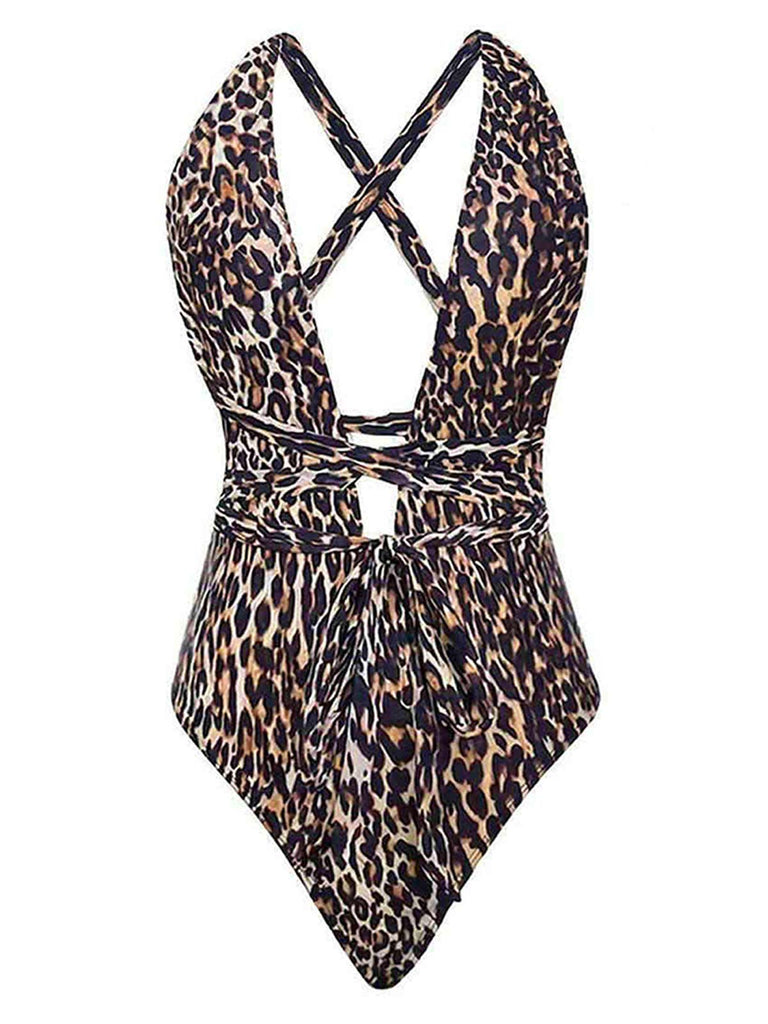 Colorblock 1930s Backless V-Neck Tankini Set - vintage fashion, retro style