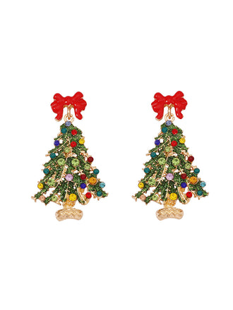 Colorful Christmas Tree Alloy Rehinestone Earrings: timeless style reimagined