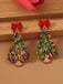 Colorful Christmas Tree Alloy Rehinestone Earrings — vintage elegance for the modern woman