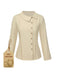 Cream 1930s Cotton Buttons Solid Blouse - vintage fashion, retro style