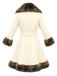 Cream 1950s Fur Collar Patchwork Coat, vintage coat, retro outerwear - perfect for women who love vintage and retro fashion