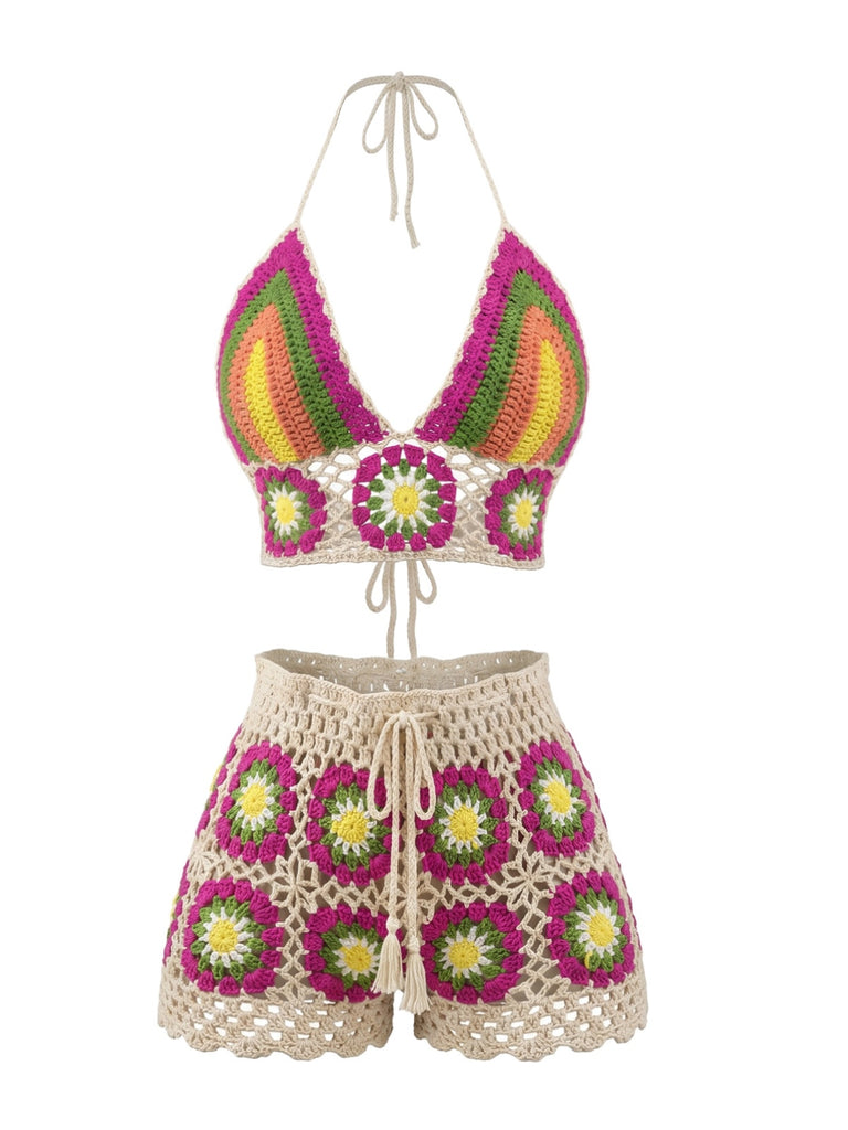 Cream Color 1980s Vintage Retro Swimsuit