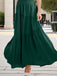 1970s Solid Boho Ruched A-Line Maxi Skirt