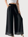 Y2K Solid Chiffon Elastic Waist Wide Leg Pants