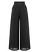 Y2K Solid Chiffon Elastic Waist Wide Leg Pants
