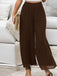 Y2K Solid Chiffon Elastic Waist Wide Leg Pants