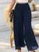 Y2K Solid Chiffon Elastic Waist Wide Leg Pants