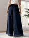 Y2K Solid Chiffon Elastic Waist Wide Leg Pants
