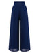 Y2K Solid Chiffon Elastic Waist Wide Leg Pants