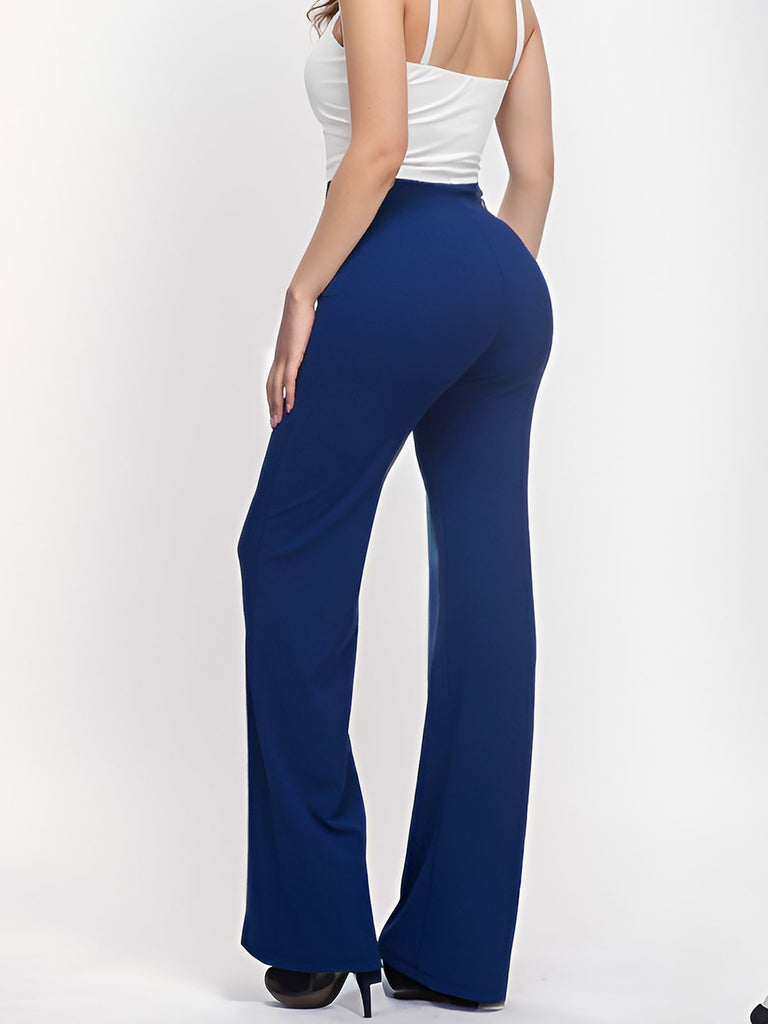 1970s High-Waisted Solid Flare Pants