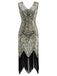 Dark 1920s Sequined Flapper Dress, classic 1920s style elegant retro fashion - Image 10