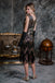 Dark 1920s Sequined Flapper Dress, classic 1920s style elegant retro fashion - Image 17