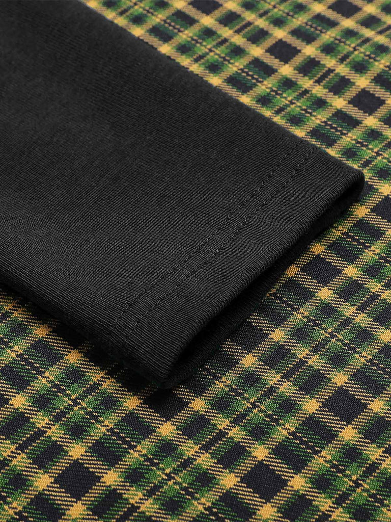 Dark 1950s Plaid Knitting Dress: timeless style reimagined