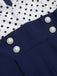 Dark Blue 1930s Polka Dot Patchwork Jumpsuit — 1930s style that transcends decades